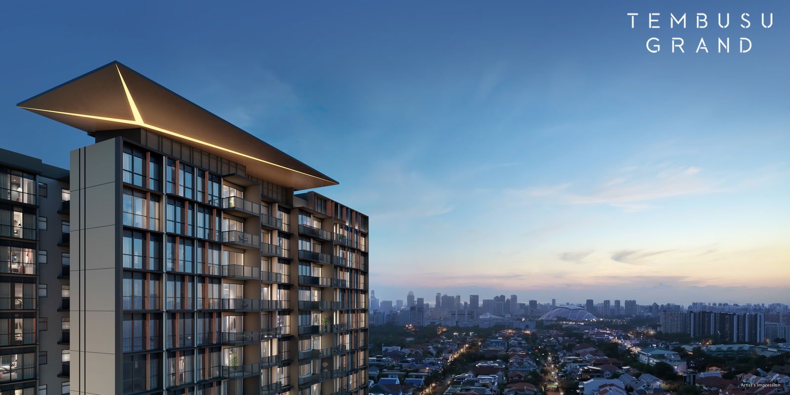 Tembusu Grand Aerial Night View