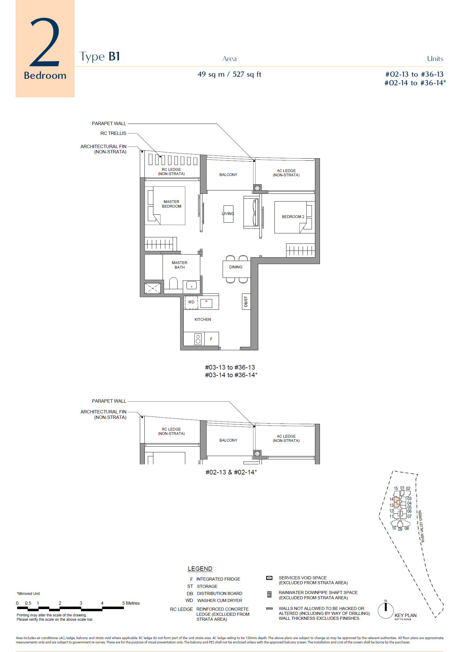 River Green B1 2-bedroom floor plan